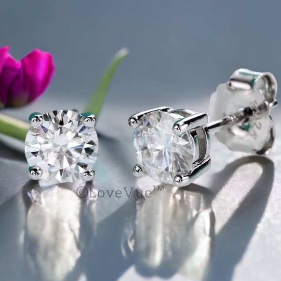 Certified 2ct. t.w. Diamond 4-Prong Solitaire Brilliant Cut Earrings - Picture 5 of 15